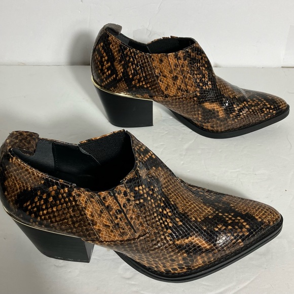 Bleecker & Bond Lydia Brown Snakeskin Ankle Bootie NWOT - Picture 4 of 8